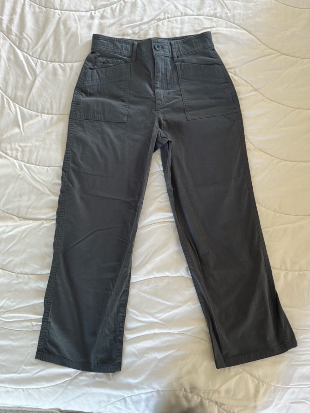 Eddie Bauer Specially Dyed Gray Cargo Pants Wide Leg Gorpcore Y2K Size 0